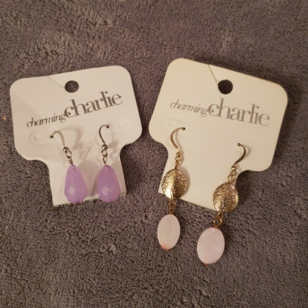NWT Lavender and Pink Dangle Earrings